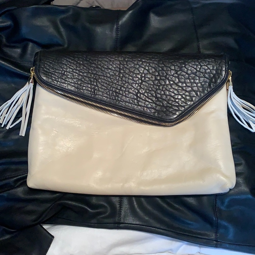 Henri Bendel Leather Oversized Pouch Bag